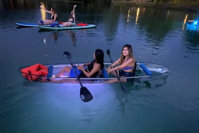 Date Night LED Glow Clear Kayak or Paddleboard & Champagne - Sunset session or star-gazing session: how timing changes the experience