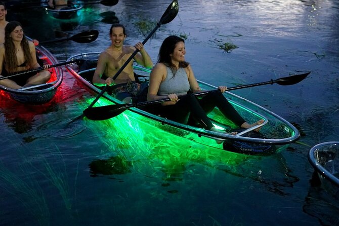 Date Night LED Glow Clear Kayak or Paddleboard & Champagne - Gear, safety, and the phone-in-a-dry-bag routine