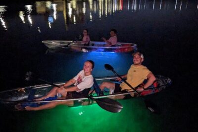 LED Glow in the Dark Clear Kayak or Paddleboard in Paradise - Your Boat Options: Kayak (Solo or Tandem) vs Clear Paddleboard